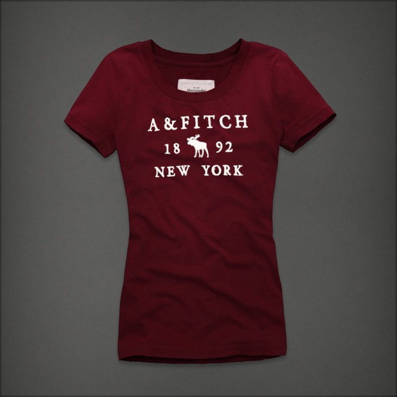Abercrombie Fitch Mujeres De Cuello Redondo Corto Remera AF8213